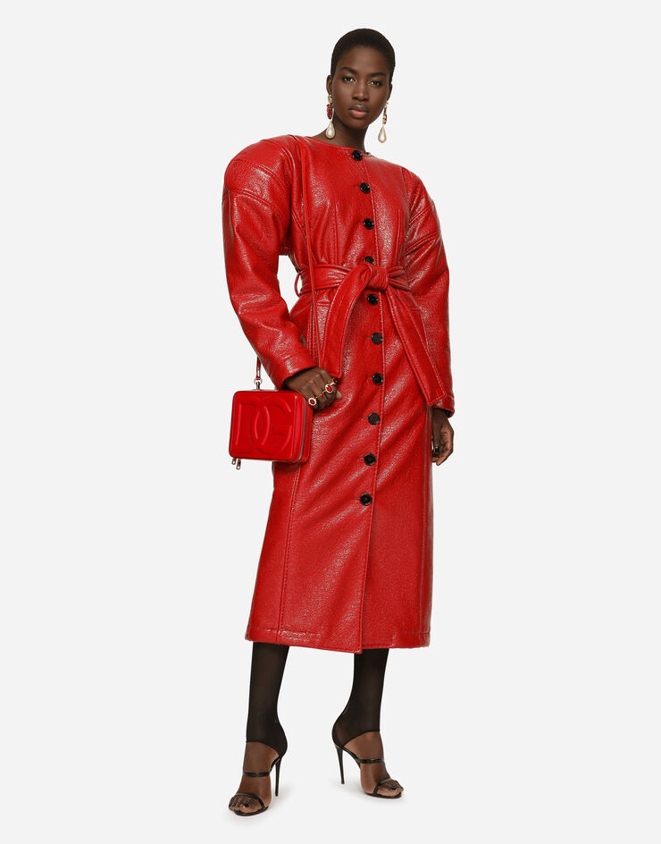 Dolce&Gabbana Camera bag DG Logo Bag moyen format en cuir verni Rouge BB7290A1471