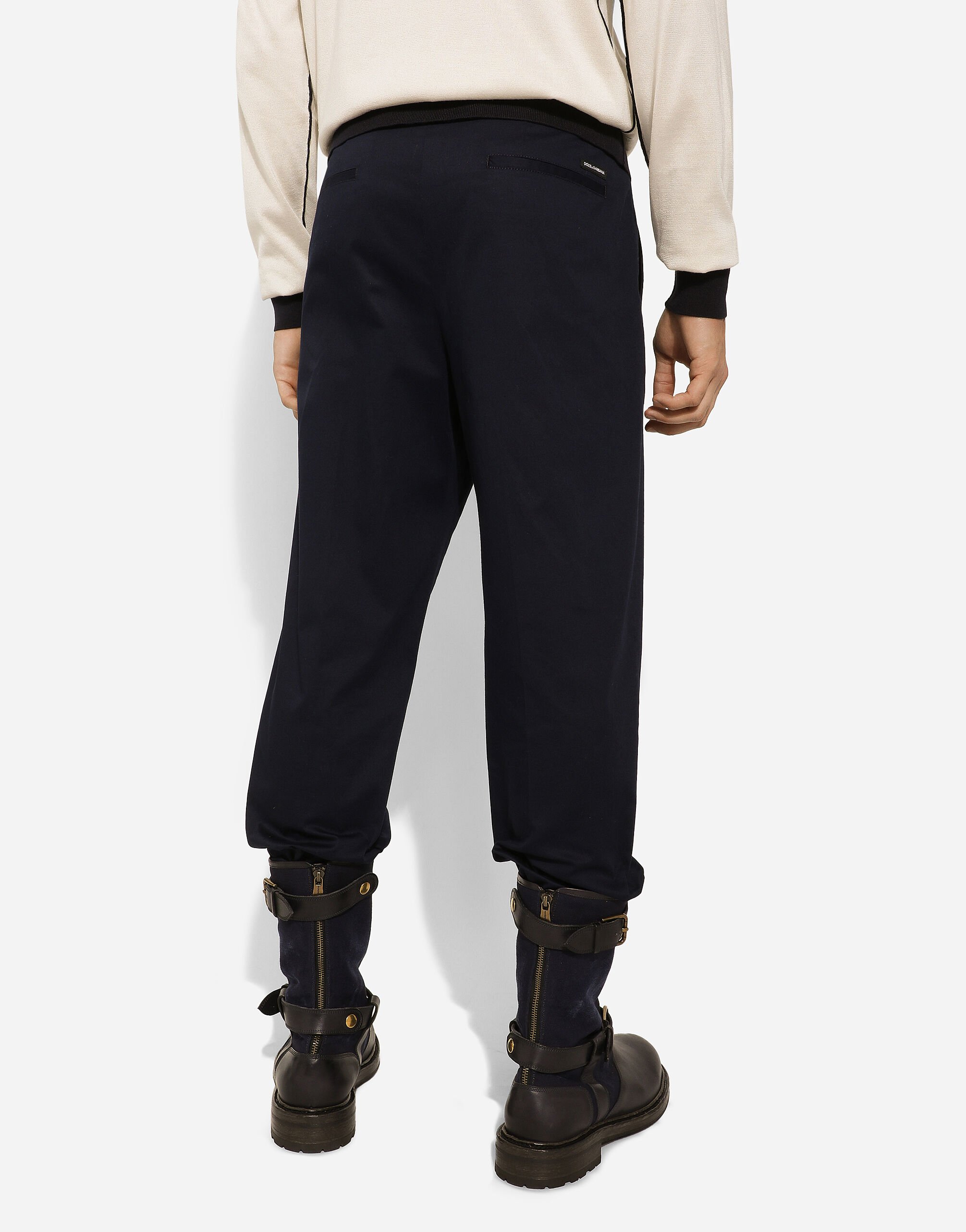 Stretch cotton pants in Blue for Men | Dolce&Gabbana® US