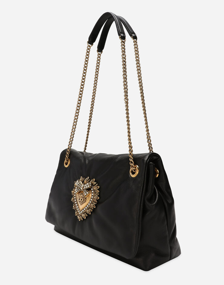 Dolce & Gabbana Medium Devotion Soft shoulder bag Black BB7541AF984