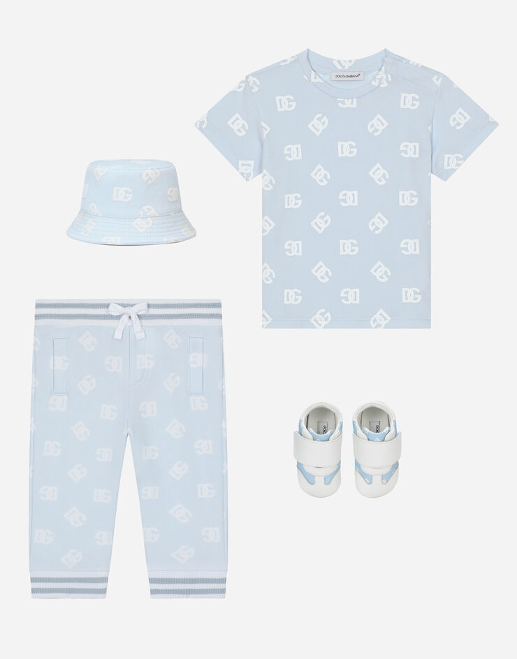 Dolce & Gabbana Jersey jogging pants with DG logo print Azure L1JPT0G7I4K