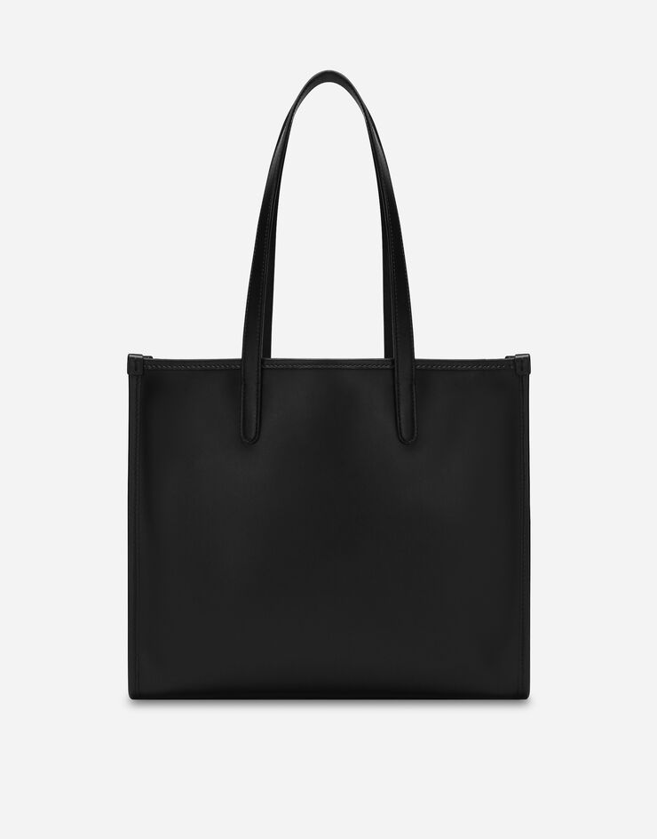 Dolce & Gabbana حقيبة تسوق متوسطة من جلد عجل أسود BM2304AG218