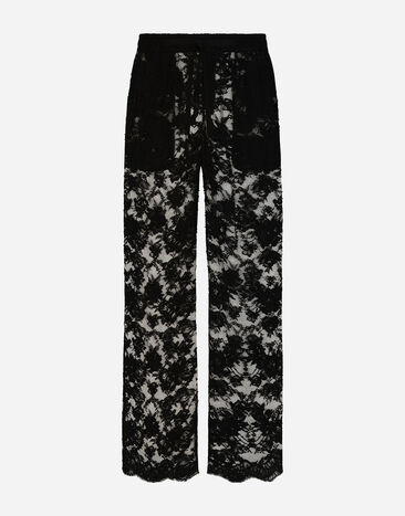 Dolce & Gabbana Chantilly lace pajama pants Multicolor G9BBZDG8LM4