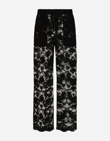 Dolce & Gabbana Chantilly lace pajama pants Black GP074THLMQJ