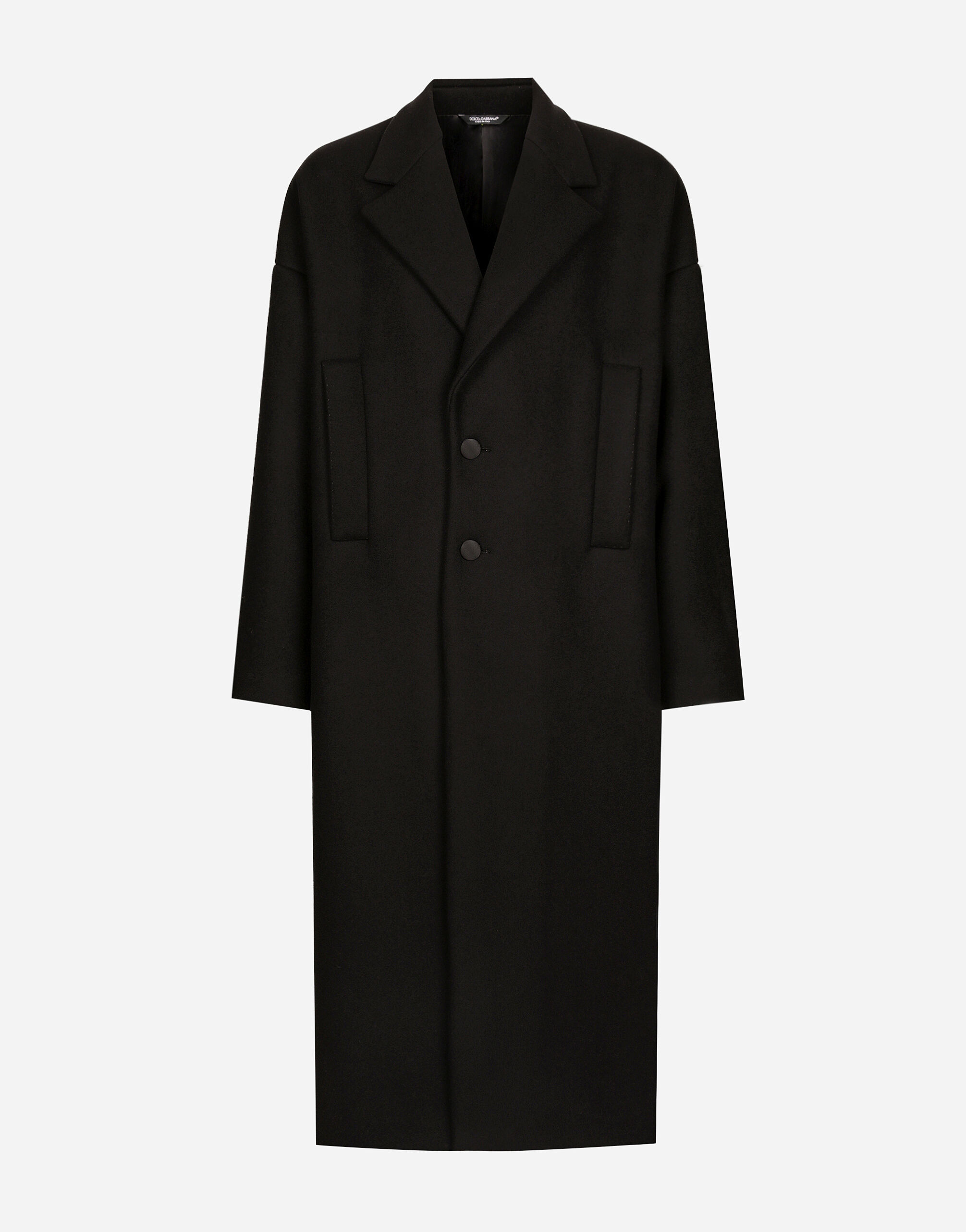 Oversize single breasted wool coat in Black for Men Dolce Gabbana US