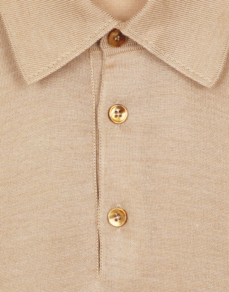 Dolce & Gabbana Silk polo-shirt Beige GXQ06TJBSD6