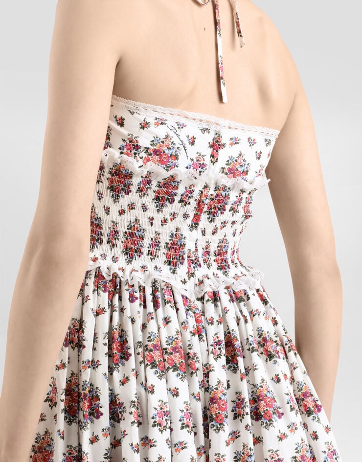 Dolce & Gabbana Abito in popeline stampa mazzolini di fiori Dolce & Gabbana Abito in popeline stampa mazzolini di fiori Multicolore F60F8THS5UA
