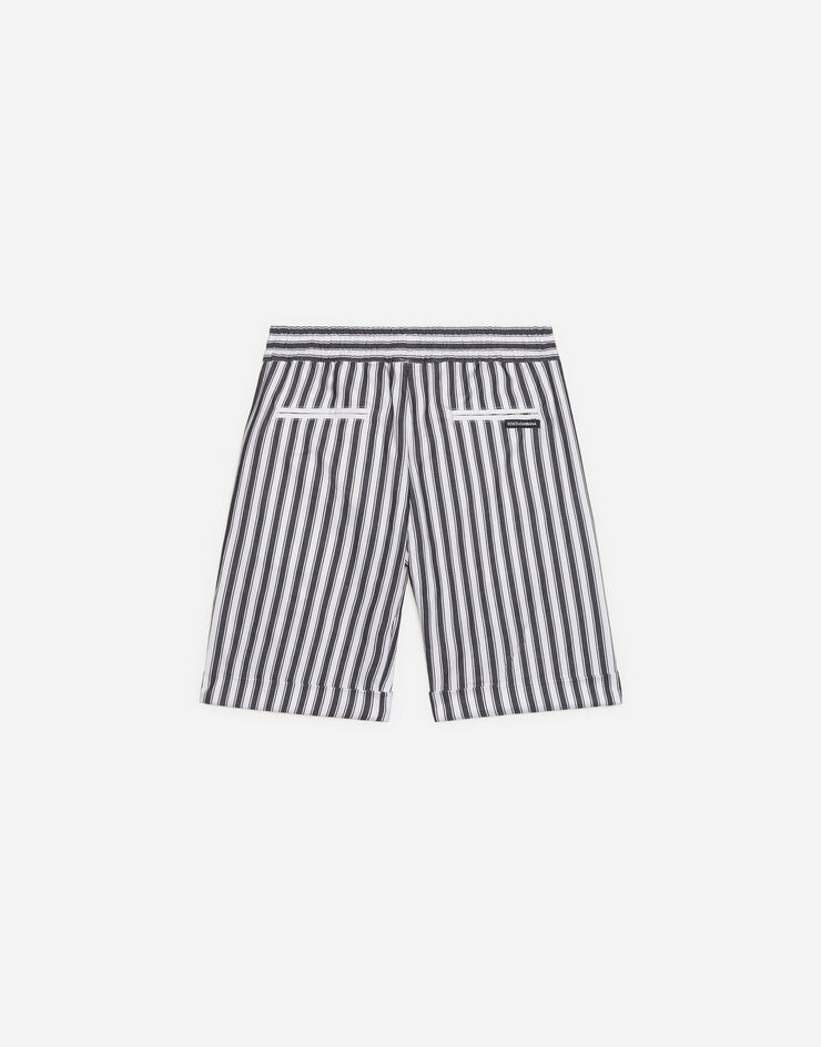 Dolce & Gabbana Single-breasted poplin suit with striped print GREY L41U73G7VYH