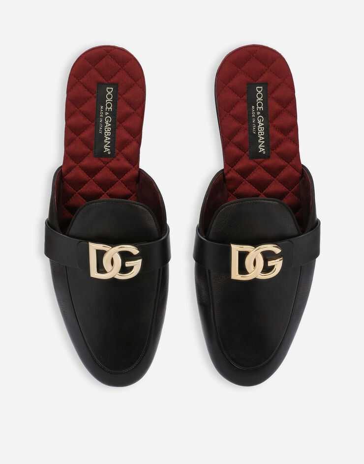 Dolce & Gabbana Calfskin nappa Bramante slippers Black A80285AJ634