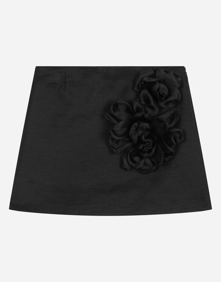 Dolce&Gabbana Minirock aus Baumwolle mit Applikationen Schwarz L54I83G7K5H