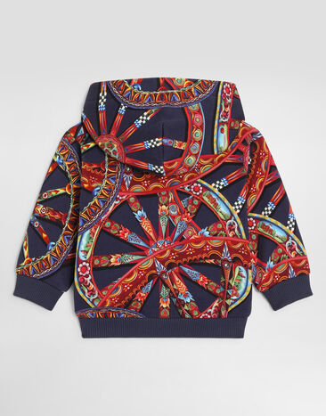 Dolce & Gabbana Carretto-print cotton hooded sweatshirt Multicolor L1JWOAHS7RG