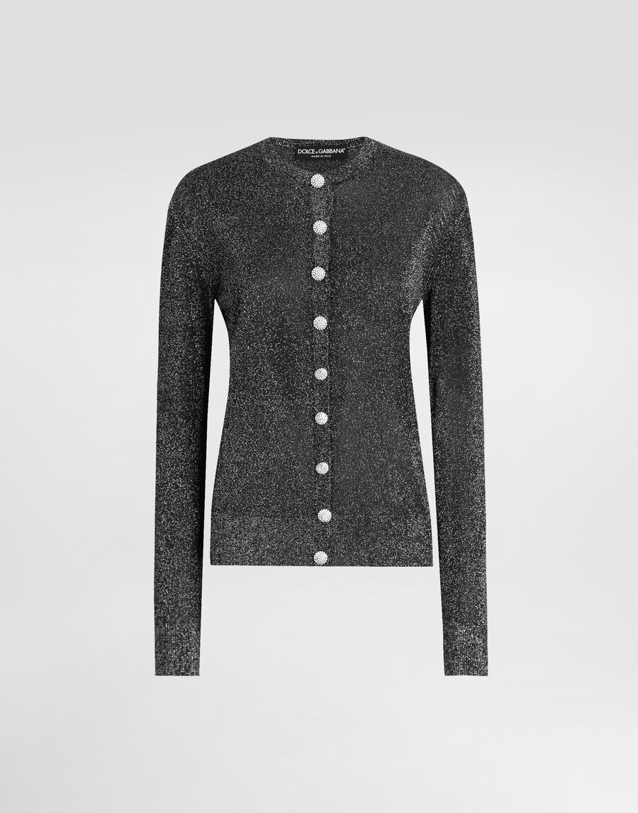 Metallic viscose cardigan