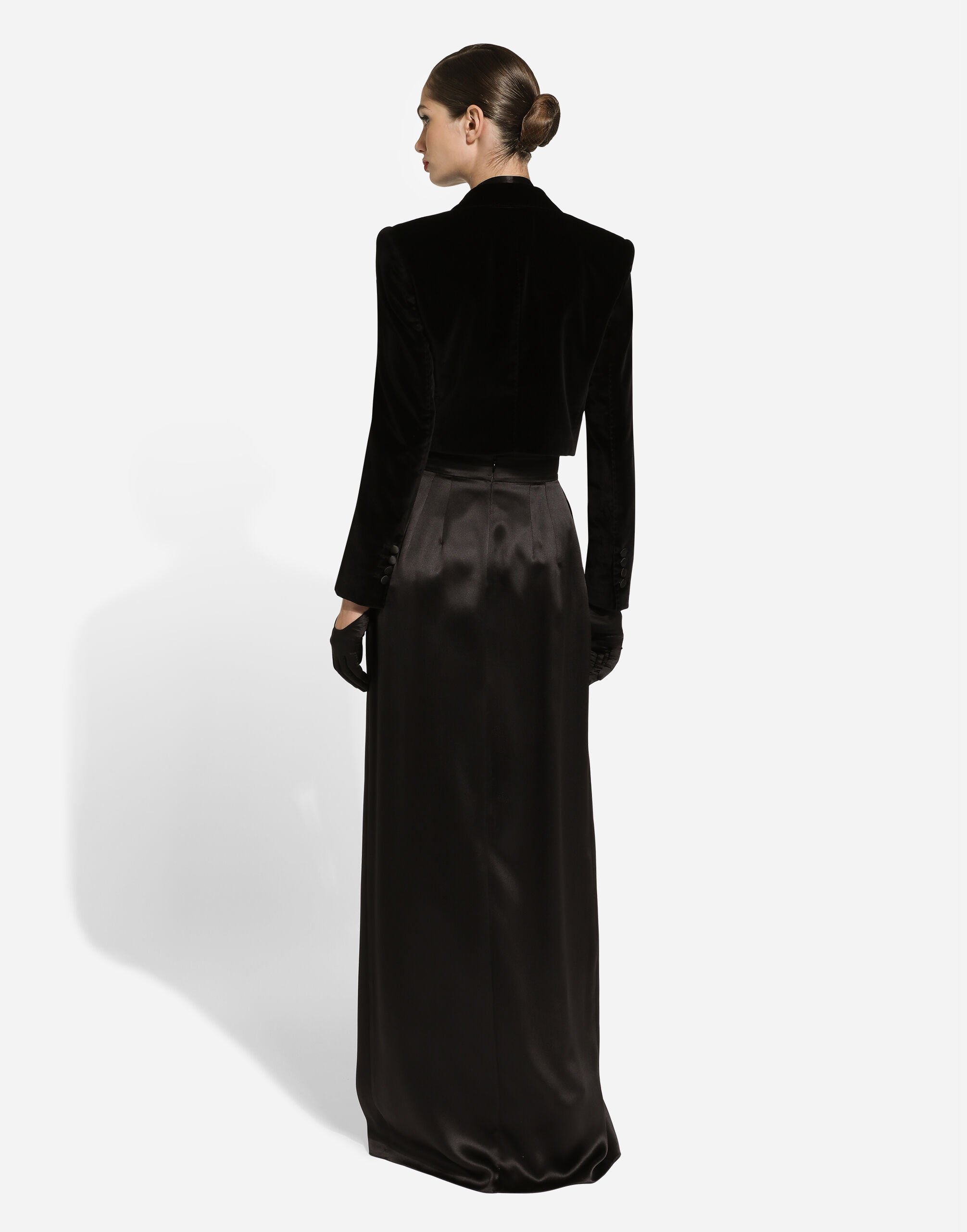【関税＆送料込み】Dolce & Gabbana Satin Cummerbund Satin draped calf-length dress in Red for Women