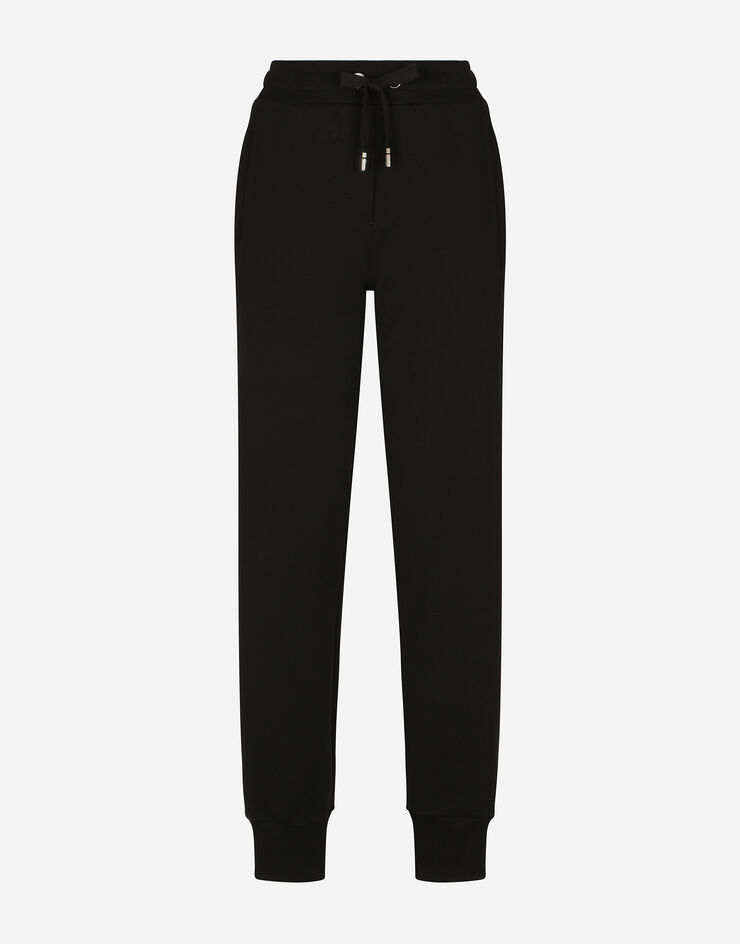 Dolce & Gabbana Jersey jogging pants with embossed logo Black FTBW3ZG7EJ3