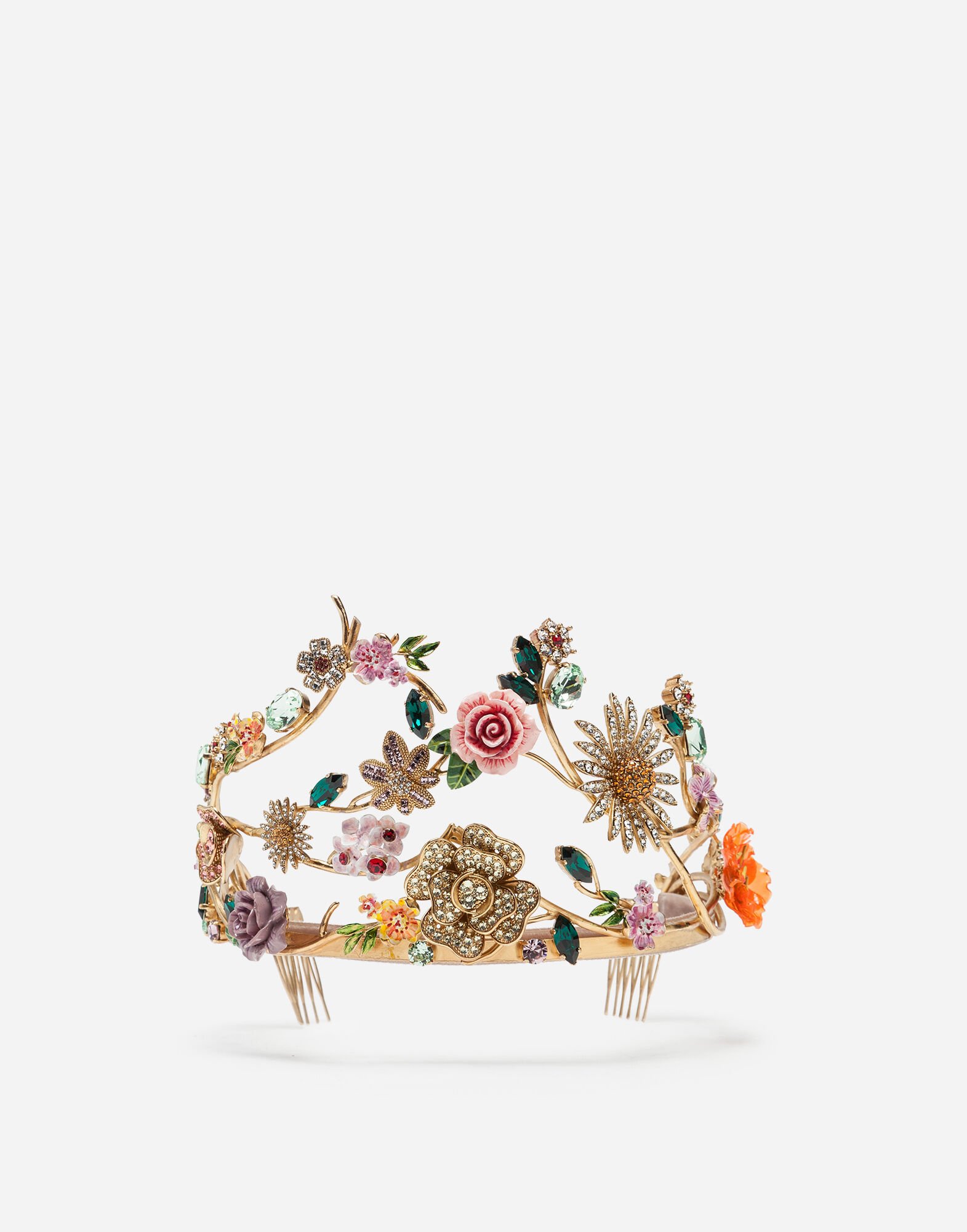 Crown with decorative accents in Gold for Dolce Gabbana US