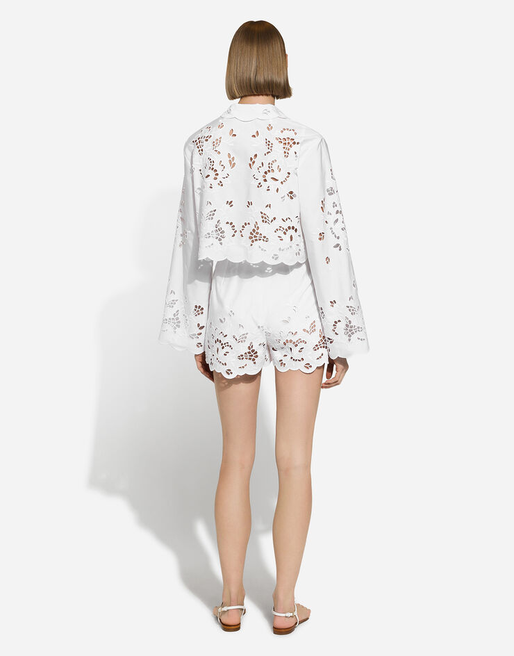 Dolce & Gabbana カットアウト ディテール コットン ショートパンツ ホワイト FTC5RZGDCJ0