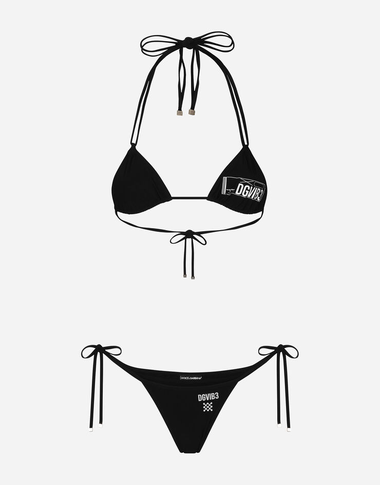 Dolce & Gabbana DGVIB3-print triangle bikini Noir O8C16JONP12