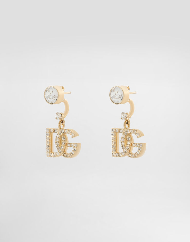 Dolce & Gabbana Серьги с логотипом DG и стразами золотой WEN6L1W1111