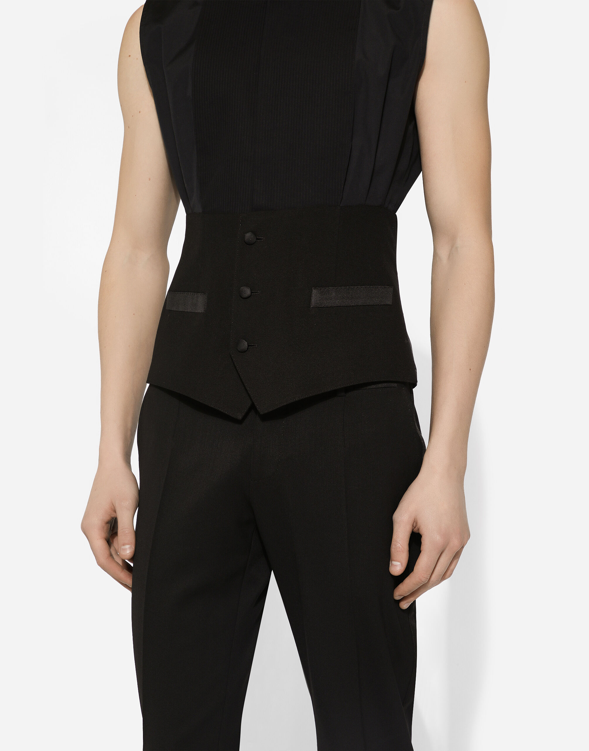D&G/Dolce＆Gabbana ノースリーブシャツ Sleeveless cotton tuxedo shirt in Black for Men