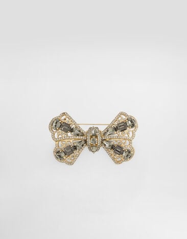 Dolce & Gabbana Sartoria bow brooch with rhinestones Gold WPS1S0W1111