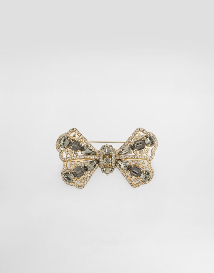 Dolce & Gabbana Sartoria bow brooch with rhinestones Gold WPS1S0W1111