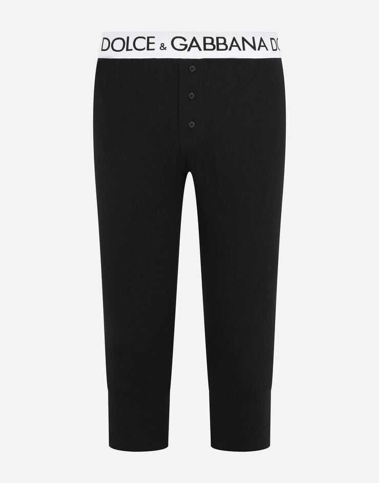 Dolce & Gabbana Leggings de algodón bielástico Negro M4D26JOUAIG