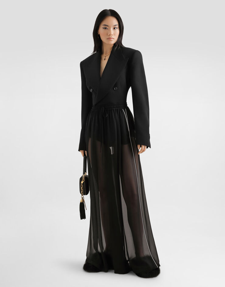 Dolce & Gabbana Double-breasted jacket in wool gabardine Black F29PTTFU21E