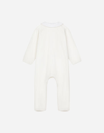 Dolce & Gabbana Polka-dot interlock and jacquard onesie with DG logo White L1JO8TG7N3G