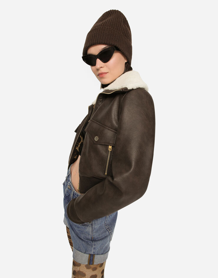 Dolce&Gabbana Faux leather and sheepskin jacket Multicolor F9Q87TGDBTY