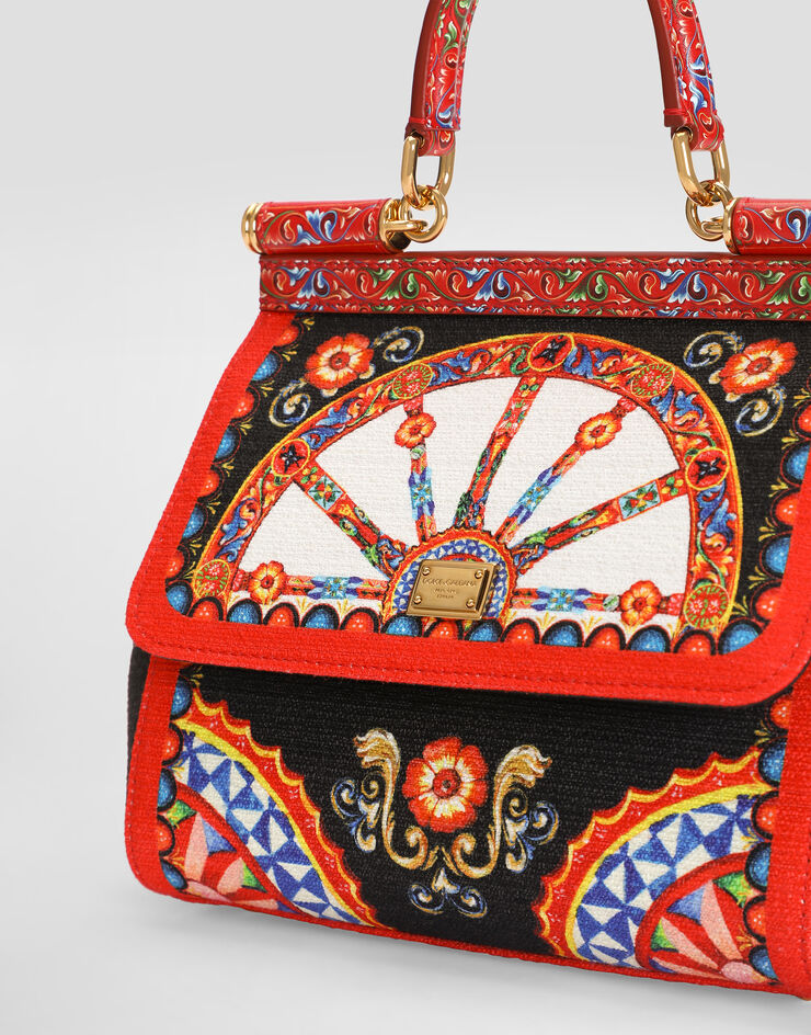 Dolce & Gabbana Kleine Sicily Handtasche mit Carretto-Print Multicolor BB6003B0816