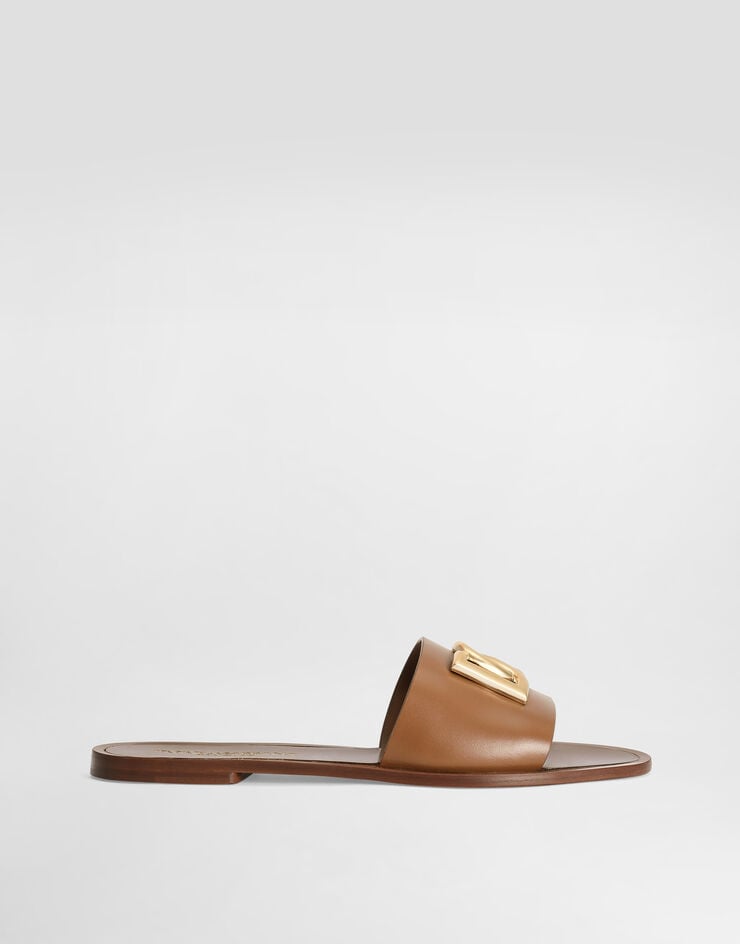 Dolce & Gabbana flat slippers in calfskin Brown CQ0619AW576