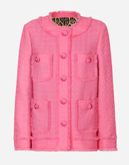 Dolce & Gabbana Single-breasted raschel tweed jacket Pink F6DIHTFURAG