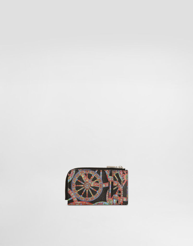 Dolce & Gabbana Card holder in carretto-print calfskin Multicolor BP3274A0744
