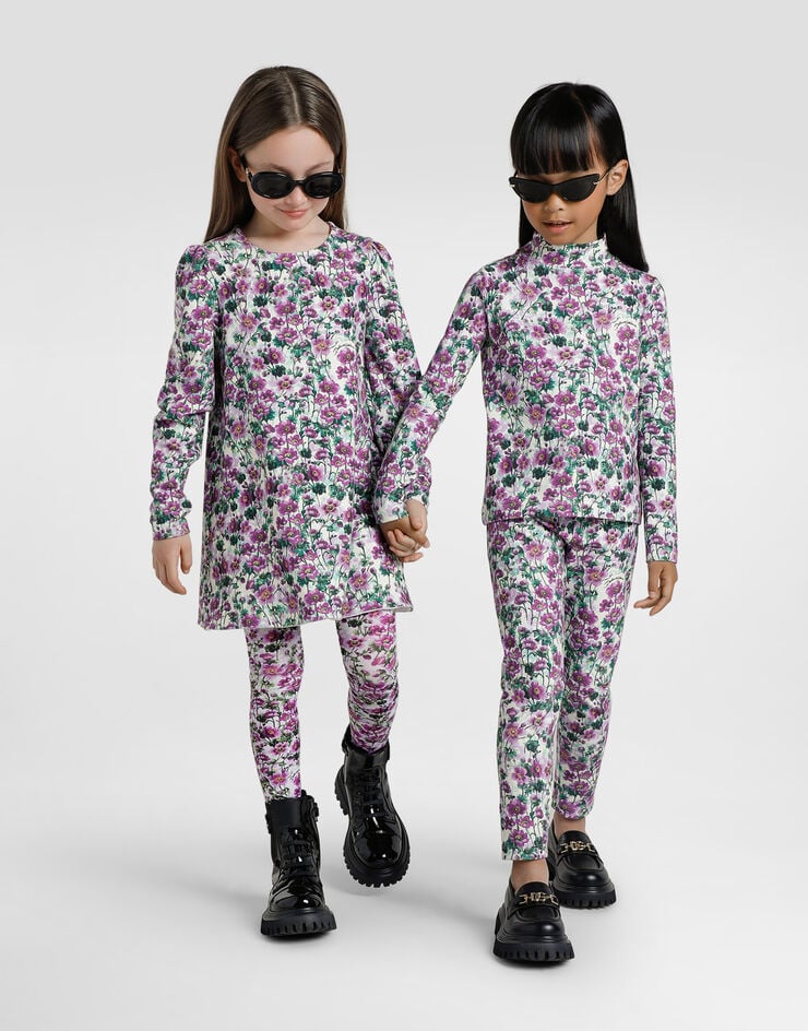 Dolce & Gabbana Violets-print interlock leggings Print L5JP5BFSG81