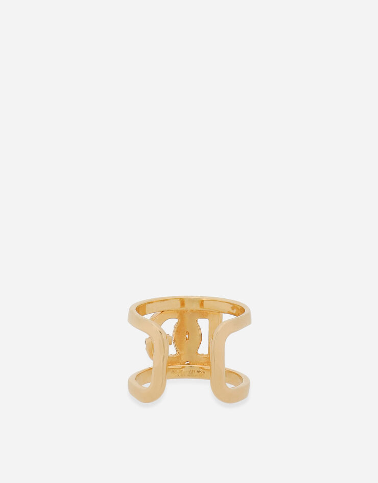 Dolce & Gabbana Ring with rhinestone-detailed DG logo Gold WRO8L4W1111