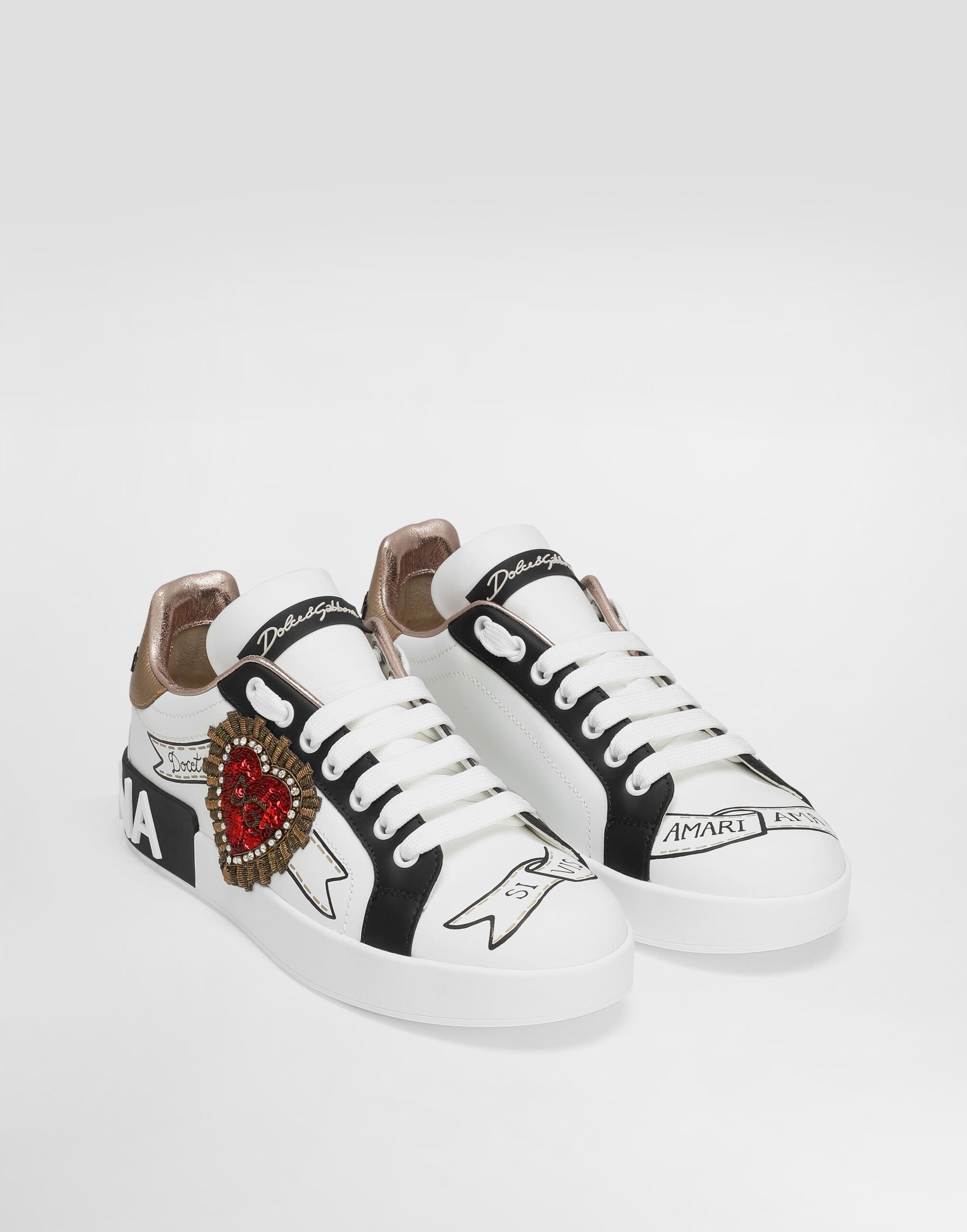 スニーカー Dolce & Gabbana SS25 SNEAKER PORTOFINO (CK1544 AX61587587) Printed calfskin Portofino sneakers with patch in Multicolor