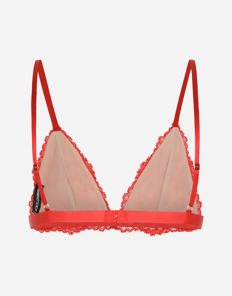 Dolce & Gabbana Sujetador de triángulo en encaje Chantilly Rojo O1B75TONI52