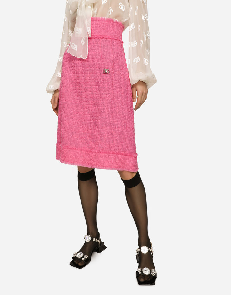 Dolce & Gabbana Falda midi de tweed raschel Rosa F4CKXTFMMHN