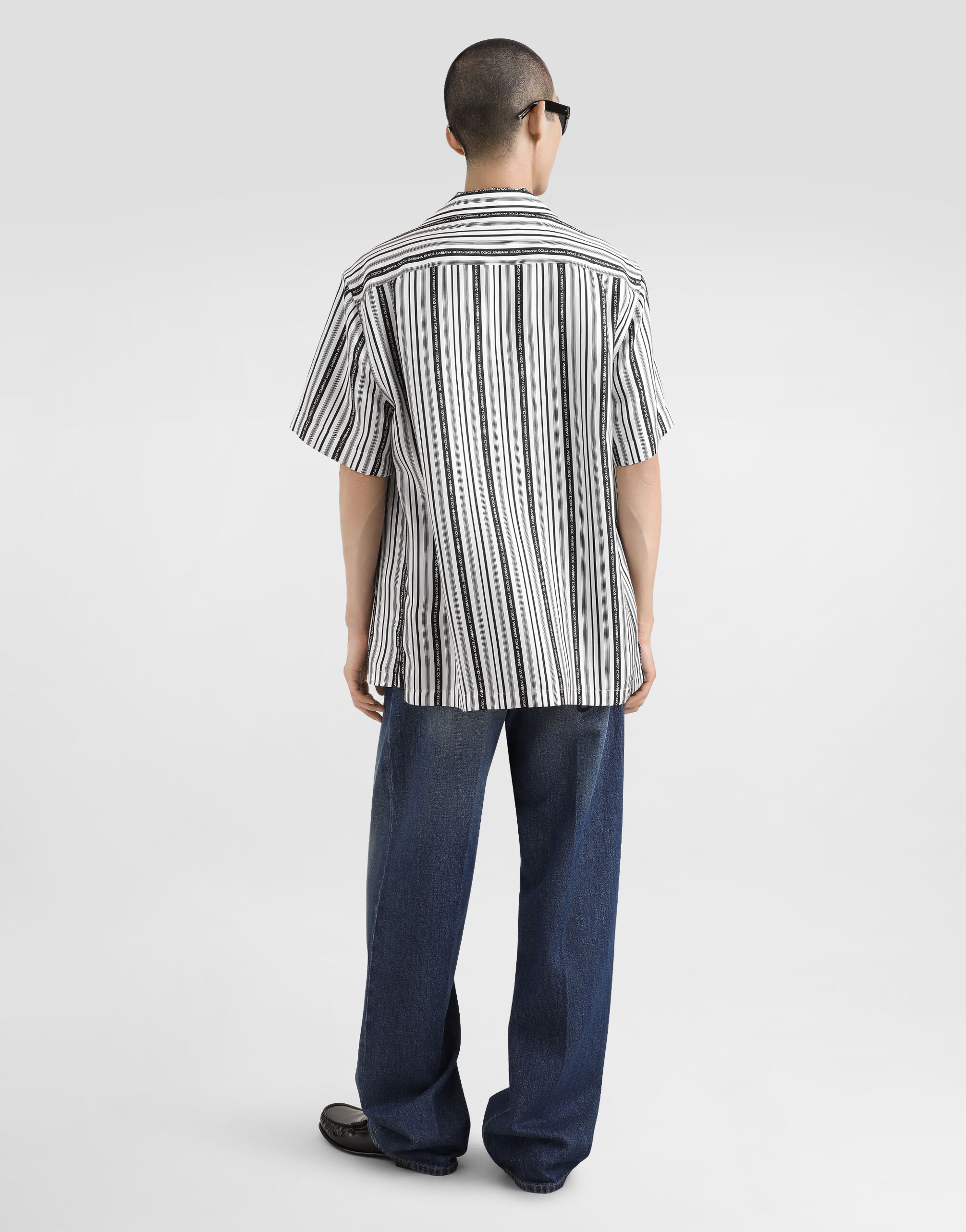 Silk T-shirt with logo in Black for Men | Dolce&Gabbana®