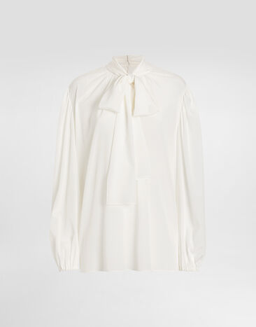 Dolce & Gabbana Crêpe de chine shirt White F5R62TFUAGM