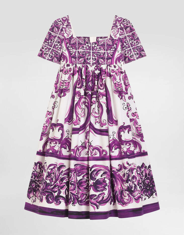 Dolce & Gabbana Majolica-print poplin dress Multicolor L54DH3FI5JP