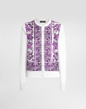 Dolce & Gabbana Majolica-print silk cardigan Multicolor FXV10TJBSJF