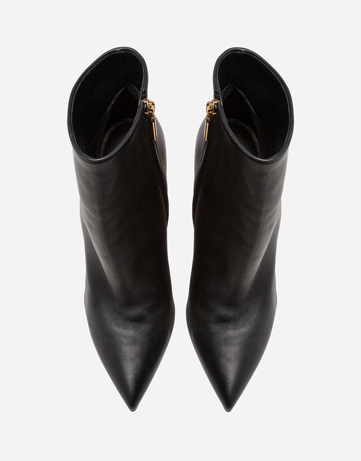 Nappa leather ankle boots with baroque DG detail in BLACK for Women Dolce&Gabbana®