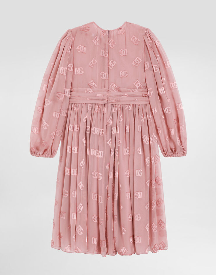 Dolce & Gabbana Jacquardkleid mit DG-Logo Rosa L54DE7FJTBR