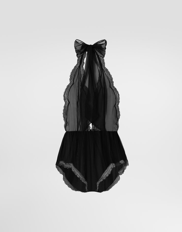 Dolce & Gabbana Chiffon and lace bodysuit Black O7B29TON0FB