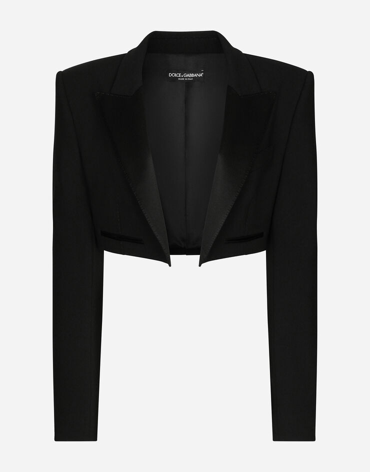 Dolce & Gabbana جاكيت سهرة سبينسر من صوف جبردين أسود F2919TFU21E