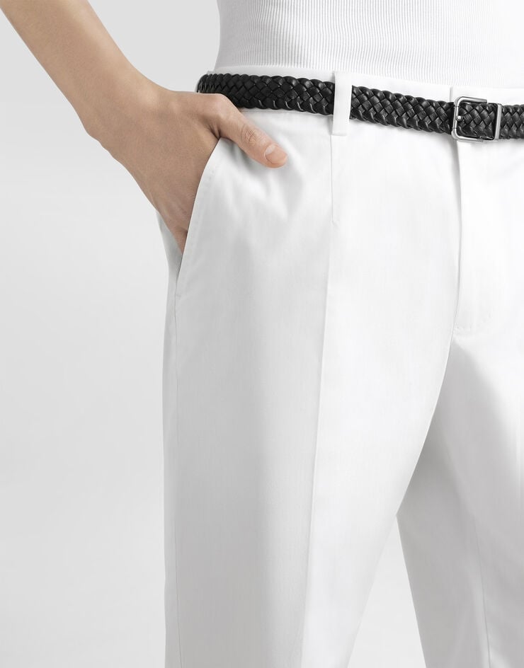 Dolce & Gabbana Pantalón en gabardina de algodón Blanco GW13EZFUFNV