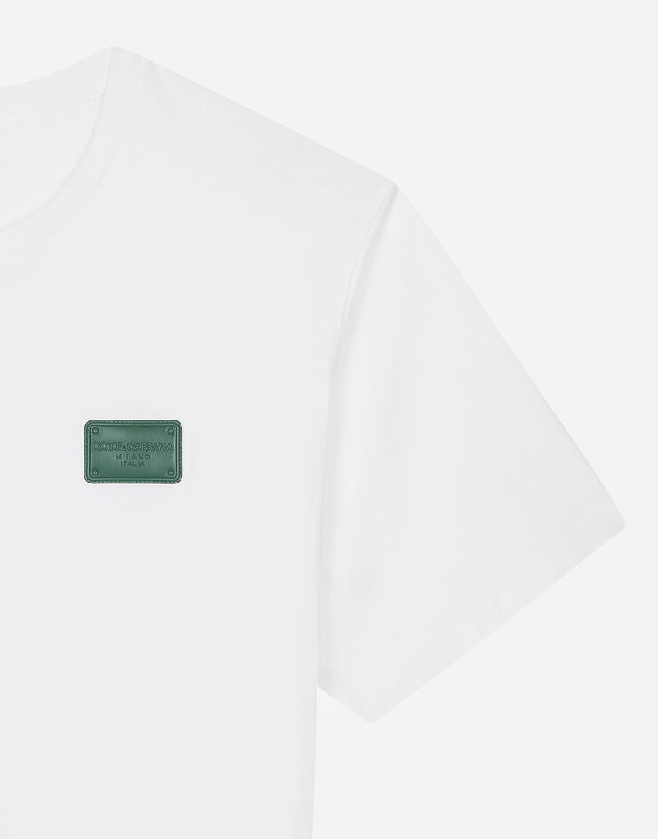 Dolce & Gabbana Cotton T-shirt with branded tag White G8PN9TG7NTW