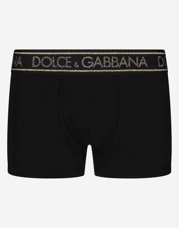 Dolce & Gabbana 双弹平纹针织平角内裤 黑 M4D95JFUEB0