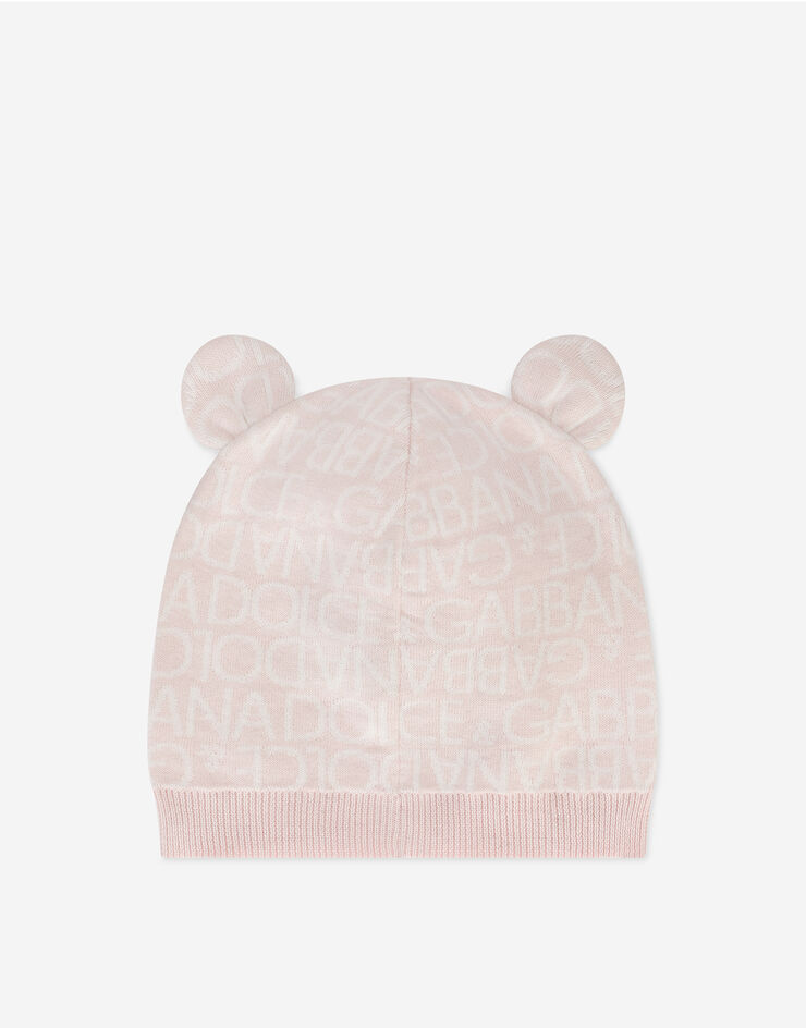 Dolce&Gabbana Knit hat with jacquard logo and ears Multicolore LNKHA3JFMU8