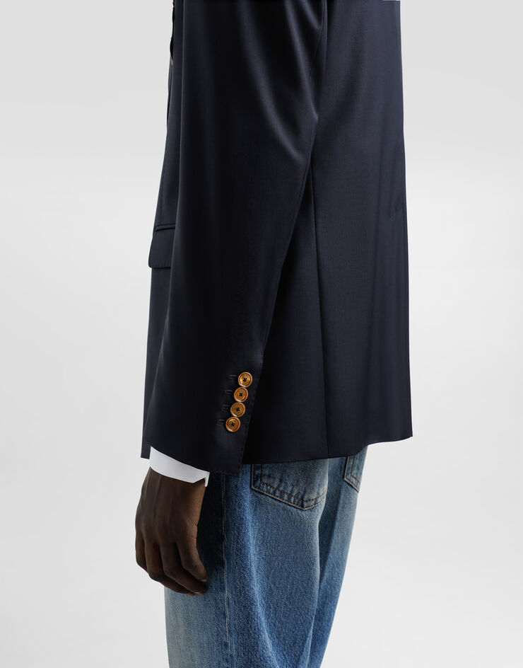 Dolce & Gabbana ウール ダブルブレストジャケット ブルー G2TJ8ZFUBFA